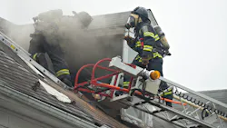 Allentown, PA, firefighters battle hot spots during a three-alarm blaze that damaged a couple of row homes Thursday. Allentown, PA, firefighters battle hot spots during a three-alarm blaze that damaged a couple of row homes Thursday.