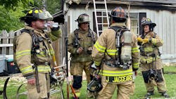 Fort Worth, TX, firefighters in turnout gear. Fort Worth, TX, firefighters in turnout gear.