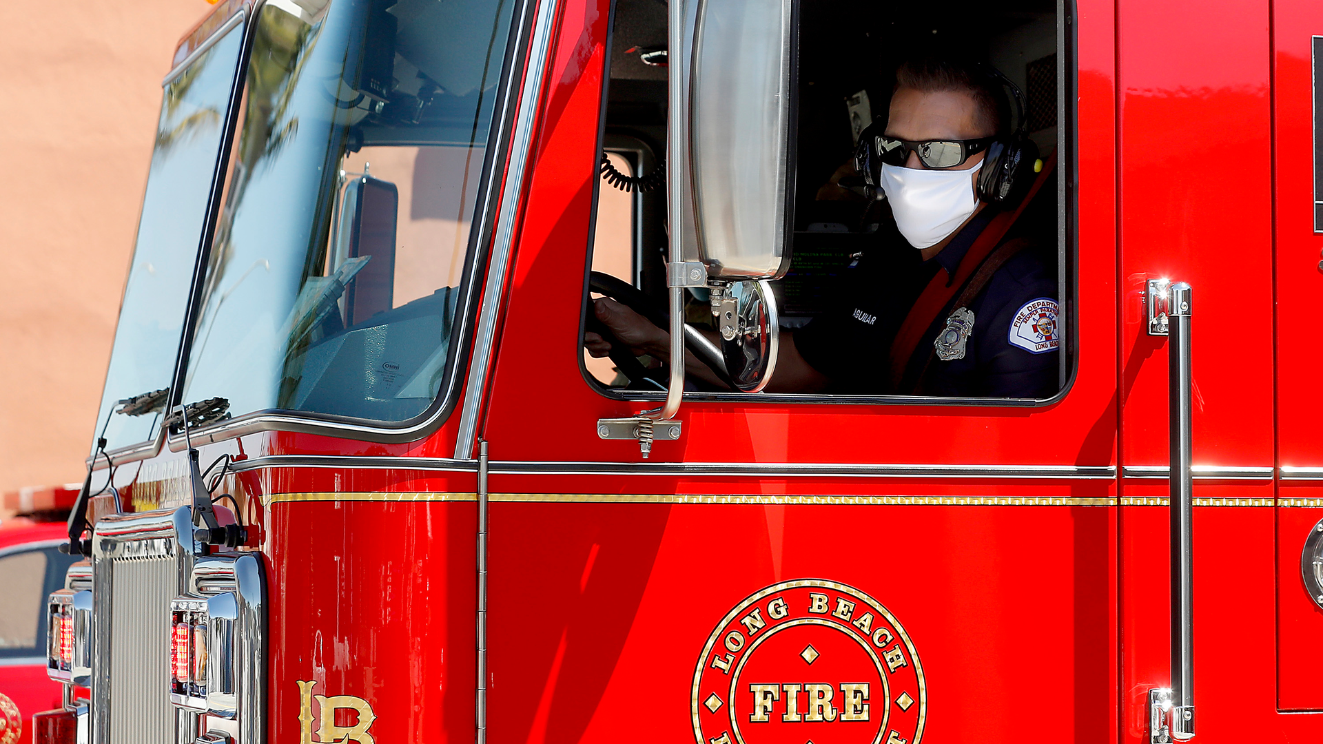 Long Beach, CA, firefighters respond to a call April 15.