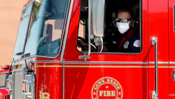 Long Beach, CA, firefighters respond to a call April 15.