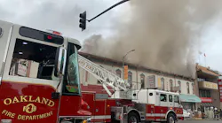 More than 70 Oakland, CA, firefighters put out a five-alarm blaze at a two-story building in the city's Chinatown neighborhood Wednesday.