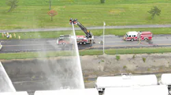 Selkirk, NY, firefighters doused a railroad tanker to keep it cool following a chemical gas leak Tuesday.