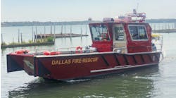 The Dallas Fire-Rescue Department has placed this 28-foot Lake Assault Boats firefighting and rescue craft into service. The vessel is engineered to respond to a wide range of on-the-water firefighting and emergency response scenarios.