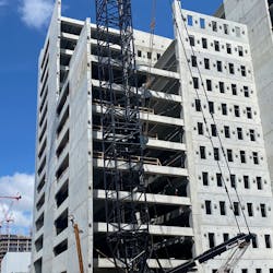 Atlanta firefighters rescued a worker following a parking garage collapse Saturday. Atlanta firefighters rescued a worker following a parking garage collapse Saturday.