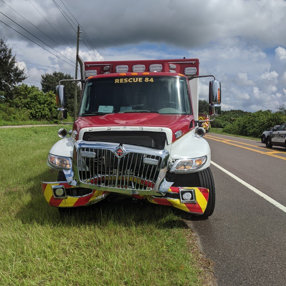 Another vehicle collided head-on with a North Port, FL, ambulance that was responding to a call Tuesday.