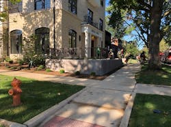 A four story lightweight single room occupancy type of building (sorority house) approximately 100 ft by 40ft. The structure houses forty students and features open stairs as well as lightweight roof trusses and engineered I-beams as flooring components. The engineered stone and brick veneer disguise the building’s structural hazards. A four story lightweight single room occupancy type of building (sorority house) approximately 100 ft by 40ft. The structure houses forty students and features open stairs as well as lightweight roof trusses and engineered I-beams as flooring components. The engineered stone and brick veneer disguise the building’s structural hazards.