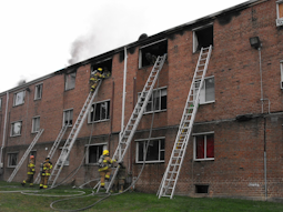 Portable ground ladders are needed at every structural fire. These include multiple extension ladders to access all sides and floors to protect members and for life safety. Every aerial device needs to carry sufficient ground ladders of various lengths to accomplish this task.