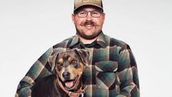 El Reno, OK, Fire Lt. Chisum Joe Johnson and his dog, Kepo. El Reno, OK, Fire Lt. Chisum Joe Johnson and his dog, Kepo.