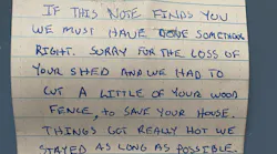Colorado firefighters left a handwritten note for a homeowner after saving his residence from the East Troublesome Fire over the weekend.