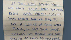 Colorado firefighters left a handwritten note for a homeowner after saving his residence from the East Troublesome Fire over the weekend.