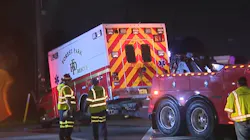 Three EMTs and a cardiac patient were among five injured when a Forest Park, GA, ambulance was struck from behind late Friday.