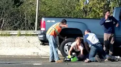 An off-duty Hackensack deputy firefighter helped revive a driver who stopped breathing following a traffic accident Tuesday.