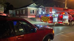 A Lexington, KY, firefighter was injured after a fall down attic stairs during a residential blaze early Monday.