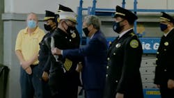 Retiring New Orleans Fire Chief Tim McConnell takes his final walk in the position Friday. Retiring New Orleans Fire Chief Tim McConnell takes his final walk in the position Friday.