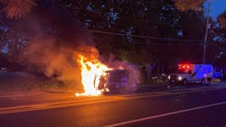 Two Palmer, PA, Municipal Fire Department firefighters came upon a vehicle that had rolled over and caught fire Wednesday and pulled out two occupants who were trapped inside. Two Palmer, PA, Municipal Fire Department firefighters came upon a vehicle that had rolled over and caught fire Wednesday and pulled out two occupants who were trapped inside.