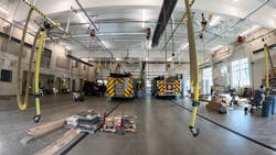 The newly built Portage, MI, Fire Station No. 2 comes with a four-door apparatus bay, as well as unique components that allow year-round training for firefighters. The newly built Portage, MI, Fire Station No. 2 comes with a four-door apparatus bay, as well as unique components that allow year-round training for firefighters.