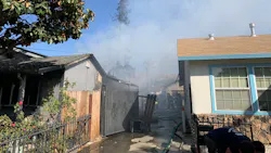 A San Jose, CA, firefighter and a civilian were injured during a two-alarm residential blaze Monday. A San Jose, CA, firefighter and a civilian were injured during a two-alarm residential blaze Monday.