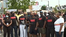 Omnibus, a group of current and former Black Winston-Salem, NC, firefighters, at an event discussing alleged racism in the department. Omnibus, a group of current and former Black Winston-Salem, NC, firefighters, at an event discussing alleged racism in the department.