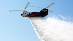 Orange County, CA, fire officials unveiled the 'Very Large Helitanker,'--a 3,000-gallon capacity CH-47 Chinook helicopter--that is now on-hand to assist fire crews battling Southern California's many wildfires. Orange County, CA, fire officials unveiled the 'Very Large Helitanker,'--a 3,000-gallon capacity CH-47 Chinook helicopter--that is now on-hand to assist fire crews battling Southern California's many wildfires.