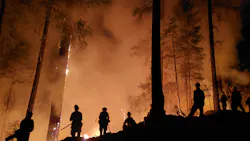 Members of the Lassen Hotshots work a dozer line at the August complex.