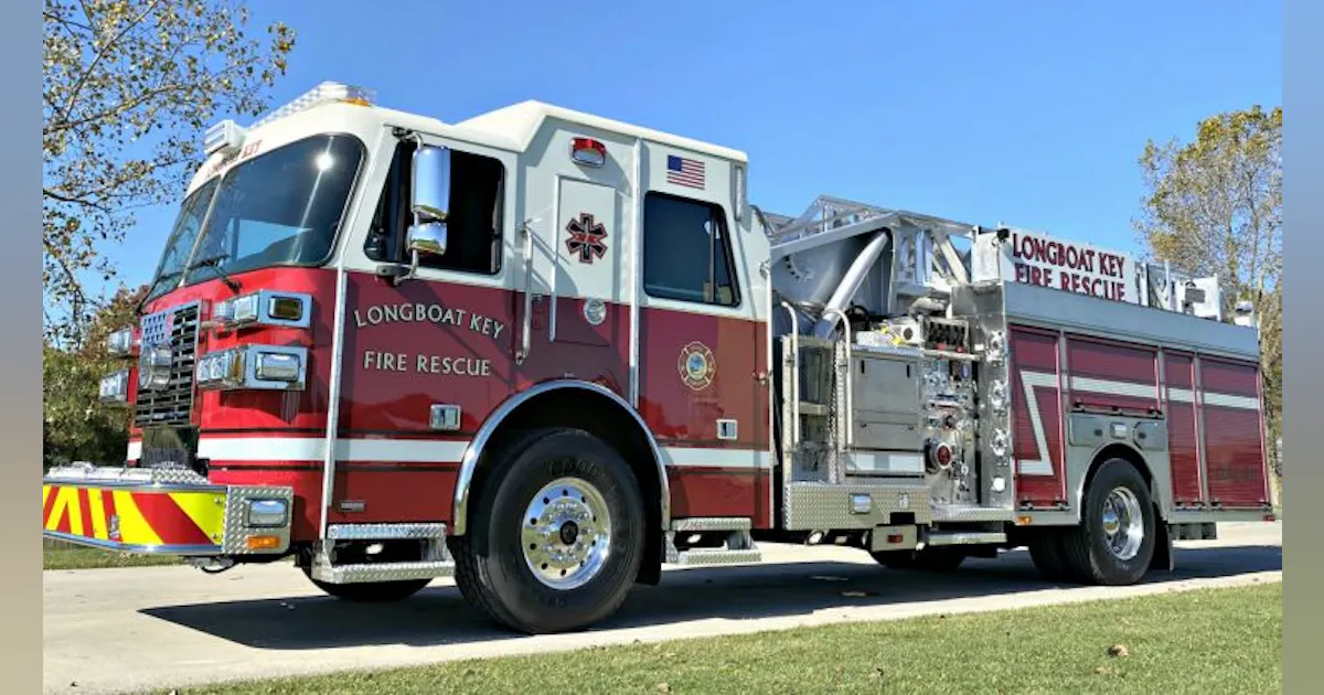 Fish Key Fire Delivery: Longboat Key, FL, Mid-Mount Aerial | Firehouse