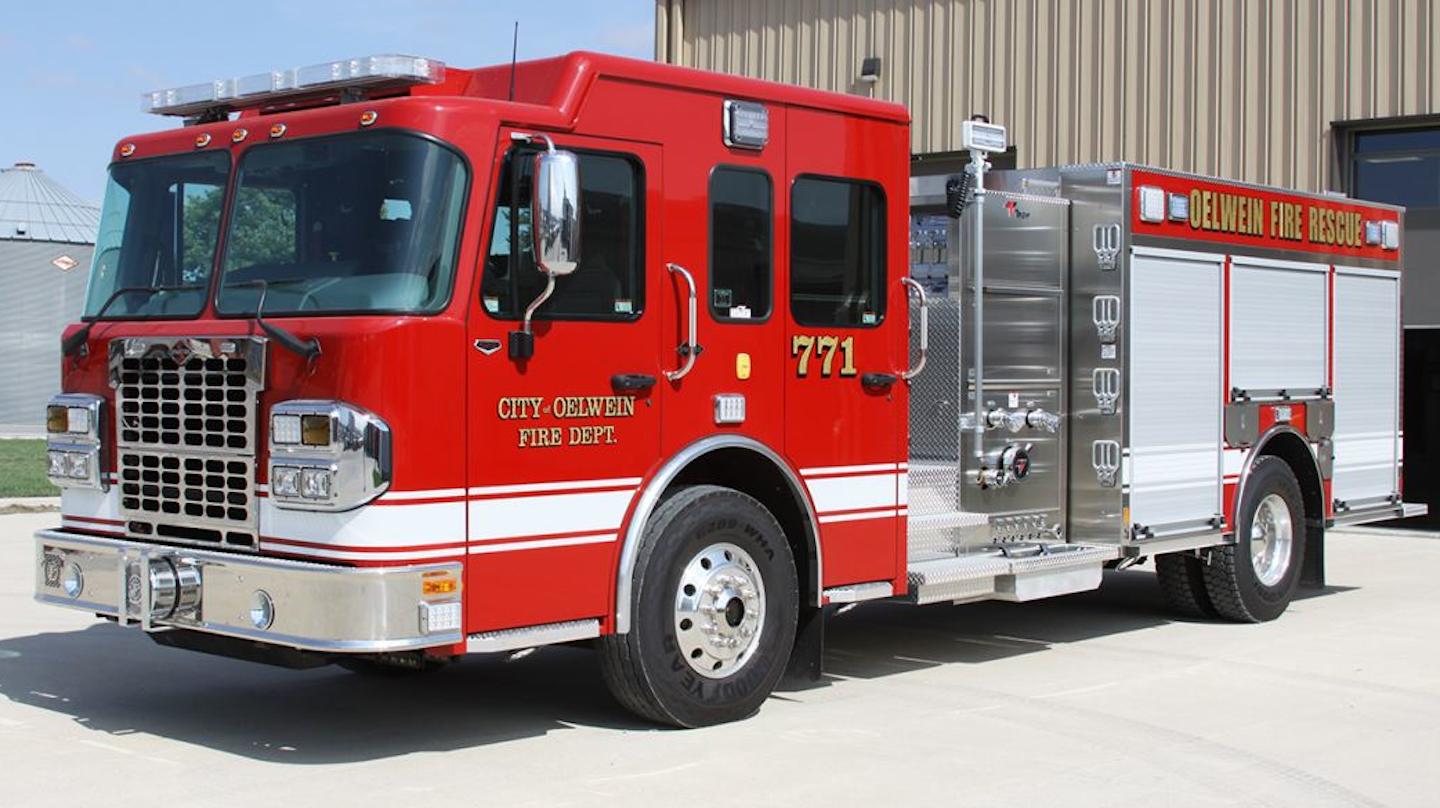 Delivery Oelwein, IA, Custom Pumper Firehouse