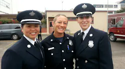 In 2012, a rise in breast cancer diagnosis among San Francisco Fire Department (SFFD) firefighters was noticed. Pictured: SFFD firefighters Julie Mau (left), Heather Buren and Dawn DeWitt.