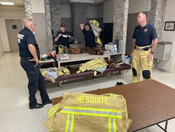 As of this year, every Mesquite, TX, firefighter assigned to an operational position is provided with two sets of bunker gear. As of this year, every Mesquite, TX, firefighter assigned to an operational position is provided with two sets of bunker gear.