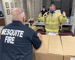 A fire captain oversees the delivery and fitting of each set of bunker gear and is tasked with providing guidance on its proper use and maintenance. A fire captain oversees the delivery and fitting of each set of bunker gear and is tasked with providing guidance on its proper use and maintenance.