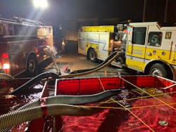 Water shuttle operations are critical for rural areas that might have limited access to pressurized water sources. Setting up such an operation at night can be additionally challenging. Among other things, scene lighting might be necessary.