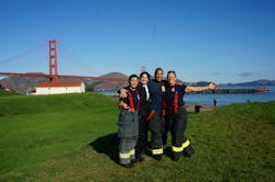 The author (far right) and others undertook a community-based participatory biomonitoring project (the Women Firefighters Biomonitoring Collaborative) that sought to address the gap in information on occupational exposures among women firefighters by examining exposures to environmental chemicals that are linked to breast cancer. The author (far right) and others undertook a community-based participatory biomonitoring project (the Women Firefighters Biomonitoring Collaborative) that sought to address the gap in information on occupational exposures among women firefighters by examining exposures to environmental chemicals that are linked to breast cancer.