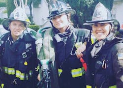 At approximately 15 percent of the workforce, the SFFD has the largest number of women firefighters of any urban fire department in the country. Pictured: Brie Mathews, Rachel Marcie and Cantrez Triplett.