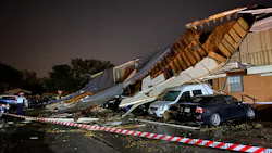 Arlington, TX, firefighters dealt with the damage done by a tornado and severe thunderstorms late Tuesday.
