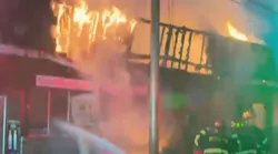Brockton, MA, firefighters battled a fast-moving three-alarm commercial blaze early Thursday.