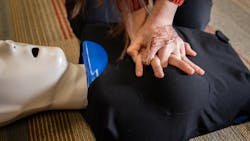 Vivian Zhao, 18, a senior at Naperville Central High School demonstrates the Womanikin attachment for CPR dummies in Naperville in February. Vivian Zhao, 18, a senior at Naperville Central High School demonstrates the Womanikin attachment for CPR dummies in Naperville in February.