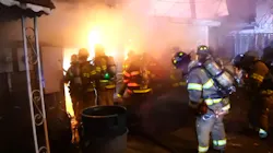 At least four FDNY firefighters were injured during a blaze that broke out at a building that housed several businesses in Freeport on Long Island early Friday.