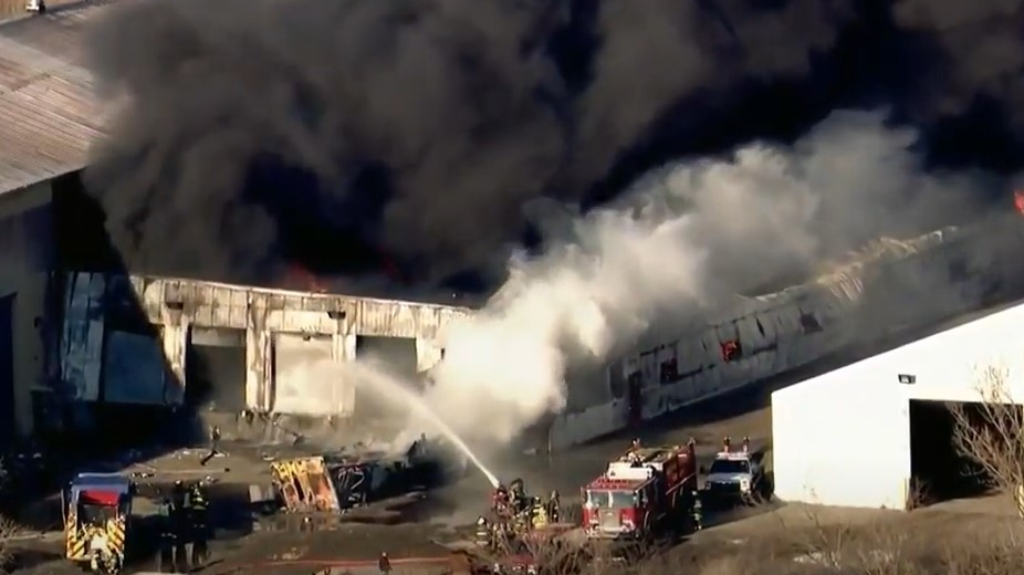 Firefighters from several agencies tackled a blaze that broke out at a Gary, IN, fuel plant and seriously burned a worker Wednesday.