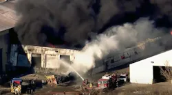 Firefighters from several agencies tackled a blaze that broke out at a Gary, IN, fuel plant and seriously burned a worker Wednesday.
