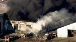 Firefighters from several agencies tackled a blaze that broke out at a Gary, IN, fuel plant and seriously burned a worker Wednesday.