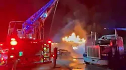 Jacksonville, FL, firefighters battle a commercial blaze early Wednesday on the city's northwest side.