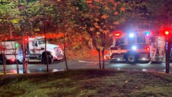 A tanker task force was called due to the size of the large four-story home. A tanker task force was called due to the size of the large four-story home.