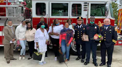 Anthony Phillips Jr. (second from right) graduated from with Arlington, VA, Fire Department Recruit Class 76.