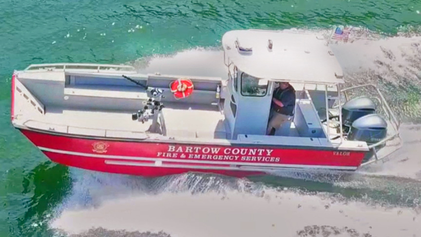 Lake Assault Boats has delivered this custom 26-foot fire and rescue craft to the Bartow County Fire Department located in Northwest Georgia. The vessel is serving on Lake Allatoona, the state&rsquo;s busiest lake, located 30 miles north of Atlanta.