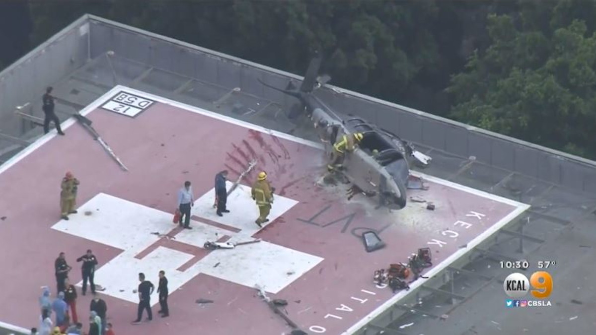 Helicopter Crash Lands on Los Angeles Hospital Roof ...