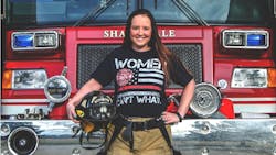 Shady Dale, OK, volunteer firefighter Amber Boatright. Shady Dale, OK, volunteer firefighter Amber Boatright.