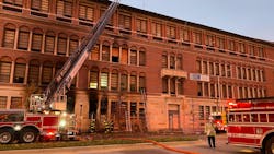 Two people were rescued by Baltimore City firefighters from a two-alarm fire that damaged part of the old Sojourner Douglass College building early Wednesday. Two people were rescued by Baltimore City firefighters from a two-alarm fire that damaged part of the old Sojourner Douglass College building early Wednesday.