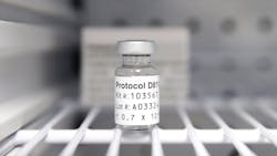 A sterile vial of AstraZeneca Phase III trial COVID-19 vaccine sits in a refrigerator at the Prism Health North Texas location in Oak Cliff on Thursday. The clinic administers the vaccine to non-COVID patients participating in the trial study. A sterile vial of AstraZeneca Phase III trial COVID-19 vaccine sits in a refrigerator at the Prism Health North Texas location in Oak Cliff on Thursday. The clinic administers the vaccine to non-COVID patients participating in the trial study.