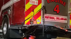 A woman was injured when her vehicle struck a Citizens' Hose Company fire apparatus at the scene of a previous crash in Smyra, DE, Thursday.