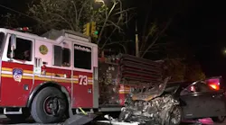 Four FDNY firefighters and two civilians were injured in an accident between an apparatus and a livery cab in the Melrose section of the Bronx early Wednesday.