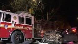Four FDNY firefighters and two civilians were injured in an accident between an apparatus and a livery cab in the Melrose section of the Bronx early Wednesday. Four FDNY firefighters and two civilians were injured in an accident between an apparatus and a livery cab in the Melrose section of the Bronx early Wednesday.